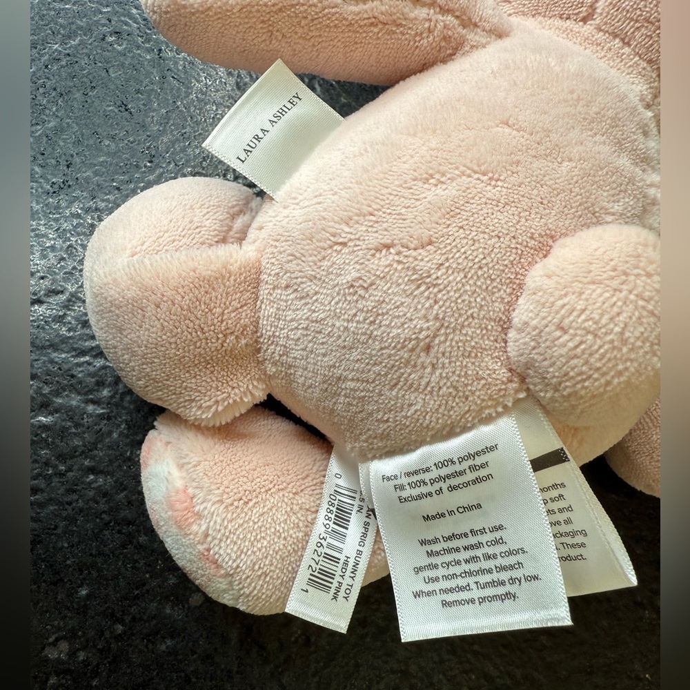 Laura Ashley Hedy Pink Bunny Rabbit Plush Easter Bunny Stuffed Toy 8.5" - Picture 9 of 10